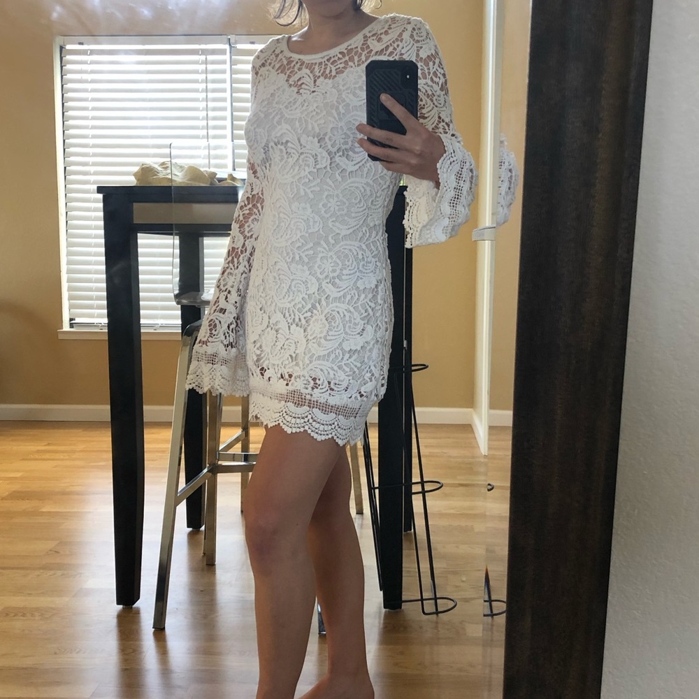 Ivory Crochet mini Dress